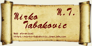 Mirko Tabaković vizit kartica